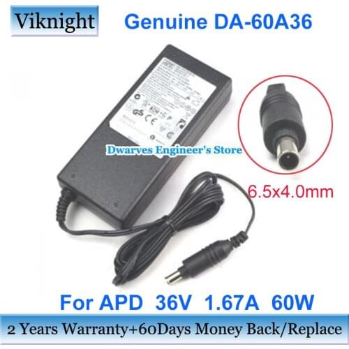 Genuine APD DA-60A36 AC Adapter Charger 36V 1.67A 60W For KODAK PRINTER SCANNER VP-09500084-000 Power Supply 6.5X4.0mm