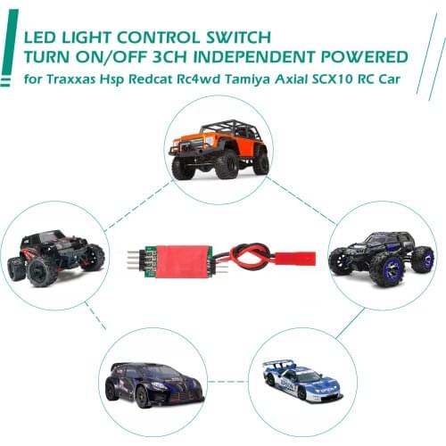 LED Light Control Switch Panel System Turn On/Off Independent Powered 3CH for Traxxas Hsp Redcat Tamiya Axial scx10 D90 RC Parts