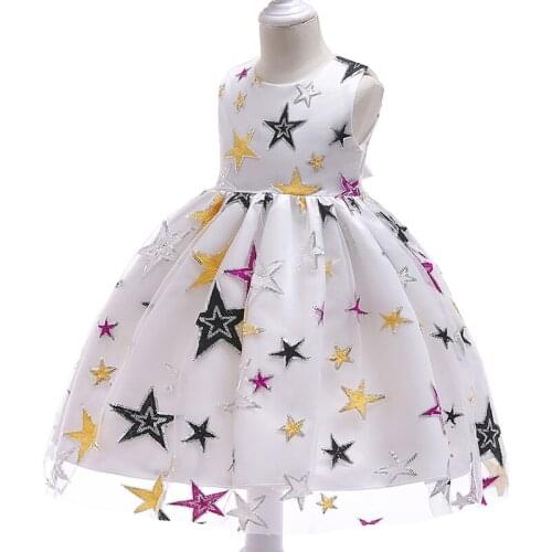 Summer Girls Stars Sequins Baby Dresses Wedding Kids Party Christmas Dress Toddler Girl Clothes Baby Tutu Costume