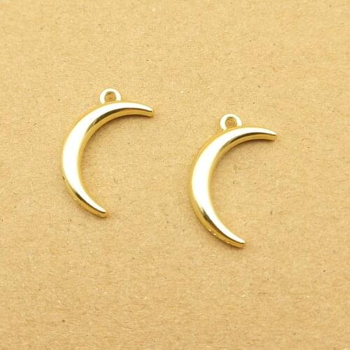 10pcs 12x20mm moon charm for jewelry making cute earring pendant bracelet necklace charms diy design charms