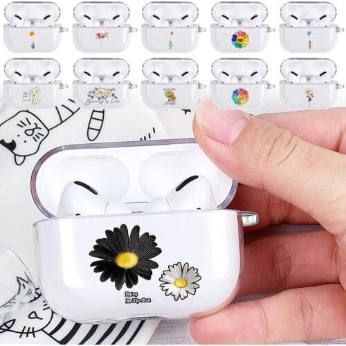 For Apple AirPods Pro Anti-fall Clear Case - Lightweight Earphone Case Daisy Silicone Protective Cover Headphone Accessories