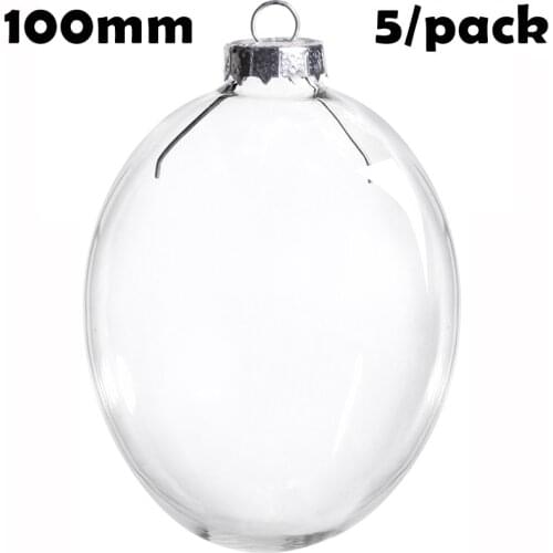 Promotion- DIY Paintable Christmas Xmas Decoration Ornament/Ball 100mm Glass Egg, 5/Pack