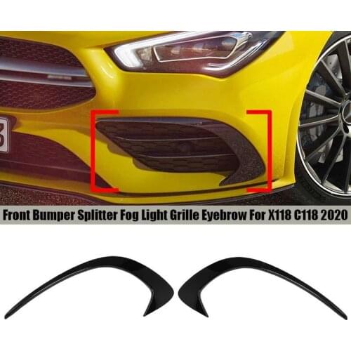 Car Front Bumper Lip Vent Splitter Spoiler Grilles for Mercedes Benz X118 C118 CLA180 CLA200 CLA220 CLA250 2020-2021