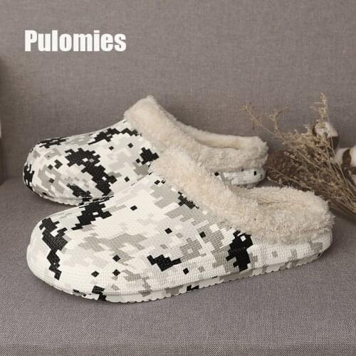 Wintes Men Shoes Quick Dry Clogs Casual Garden Shoes Warm Plush Sandals Couple Antiskid Home Flip Flops Slippers for Women
