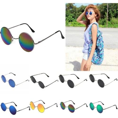 Vintage Men Women Sunglasses Hippie Retro Round Metal Eyeglasses Glasses Eyewear 62KE