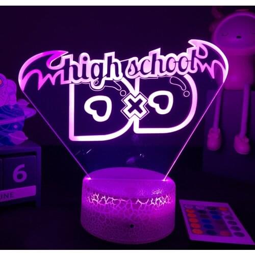 3D LED Lamp Anime High School DxD Night Light for Room Decoration Atmosphere Color Changing Led Gift Bedroom Table Lamp