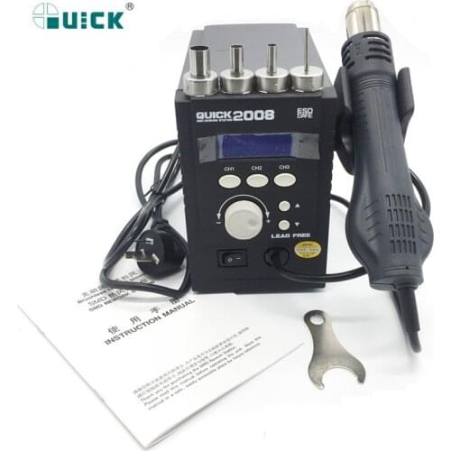 LED Digital QUICK 2008 Heat Gun Temperature Control Welding Equipment For BGA Desoldering SMD Rework Station