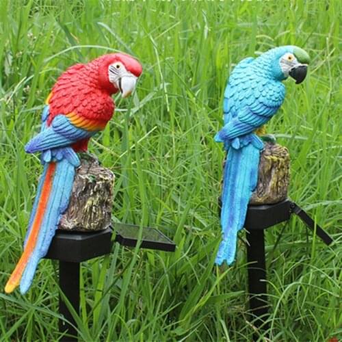 LED Parrot Solar Light for Home Garden Lawn Courtyard Decoration Night Animal Shape Waterproof Novelty Lawn Lamp