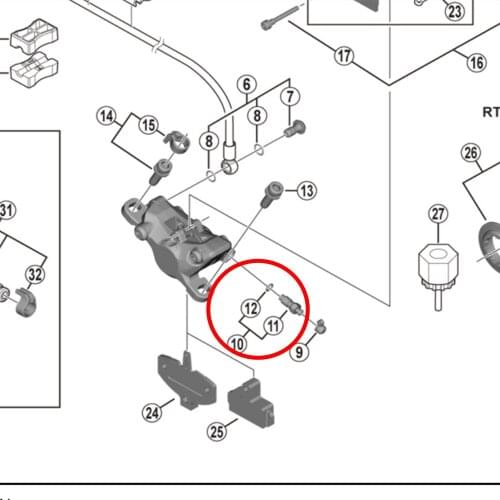 SHIMANO Y8CL98050 Disc Brake Caliper Bleed Nipple & Seal Ring