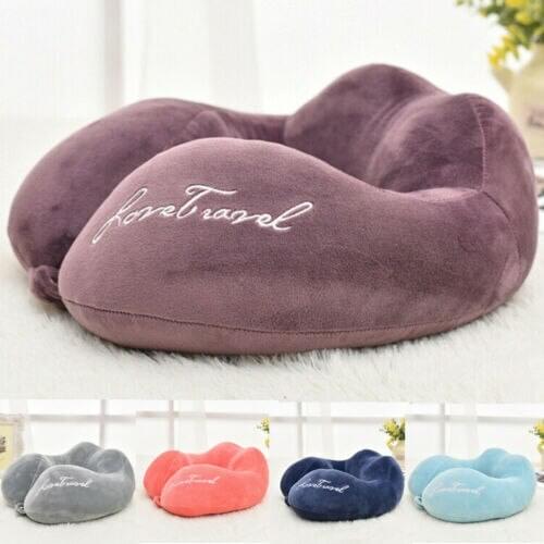 Hot U Shaped Memory Foam U-shaped Neck Pillows Travel Neck Support Head Rest Car Solid Cushion Pillow