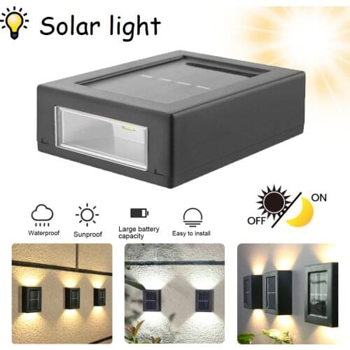Solar Street Lights ABS PC IP65 Wateproof Solar Light Black Modern Outdoor for Garden Decoration Street Garden Patio Path Yard