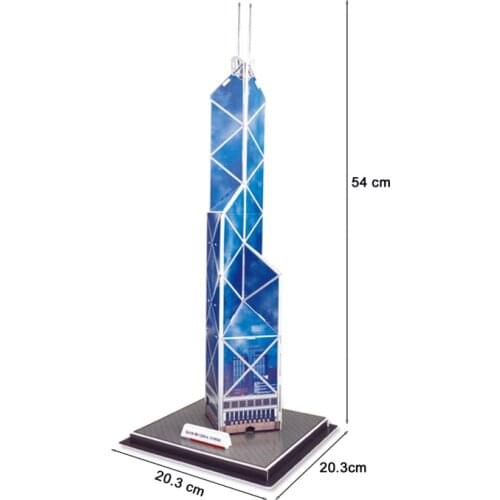 World Famous building Hongkong Bank of China Tower 3D puzzle architectures model education toys for kids gifts