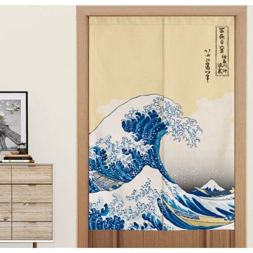 Japanese Ukiyo-e Door Curtain Kitchen Curtain Bedroom Partition Curtain Toilet Living Room Half Curtain Feng Shui Curtain Noren