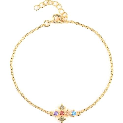 AIDE 2021 Trend 925 Sterling Silver Bracelet Gold Chain for Women Gifts Fashion Luxury Jewelry Female Cross Zircon Bracelets CZ