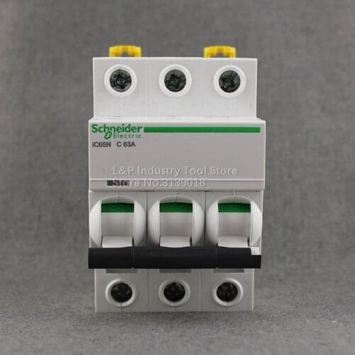 100% New Original Schneider IC65N 3P C63A A9F18363 Vacuum Circuit Breaker MCB Acti 9 Type C