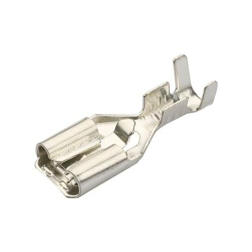 100pcs/lot 6.3 tinned copper terminal lug inserts with lock cold transparent sheath