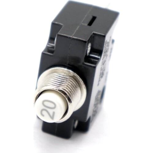 2 Pieces 20 Amp Push Button Circuit Breakers with Waterproof Button Transparent Cover, DC 50V AC 125-250V