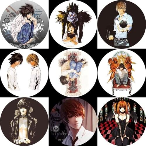 20 Styles New Anime Death Note L·Lawliet Killer Yagami Light Brooch Cosplay Badge Backpacks Button Male Birthday Gift SWBJ-3