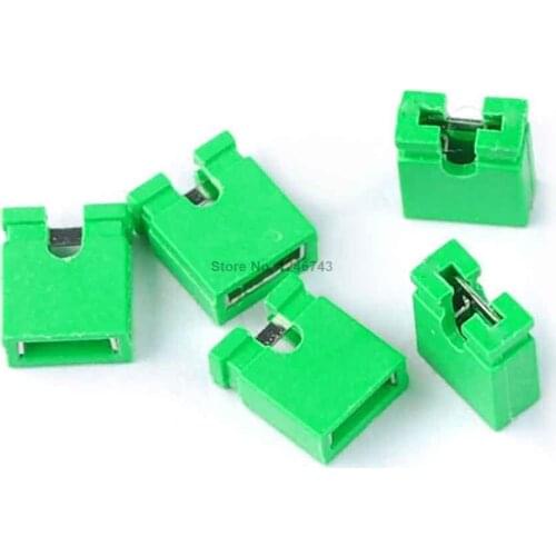 200PCS 2.54mm Standard Circuit Board Jumper Cap Shunts Green Short Circuit Cap