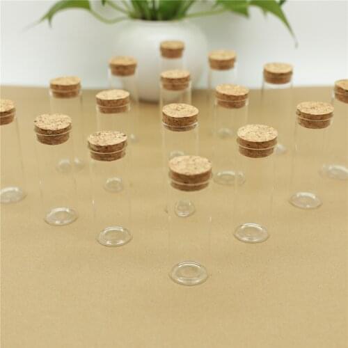 24pcs/lot DIY Mini Glass Jar 30*80mm 40ml Test Tube Cork Stopper Spice Bottles Container Small Vials Tiny glass Bottles