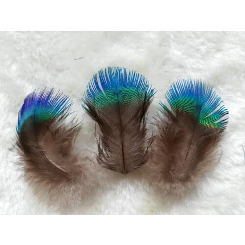 30Pcs,Fly Tying,Veren, Crafts DIY Turquoise Peacock Plumage Feathers for Jewelry Making Home Party Decoration Plumas,4-5cm