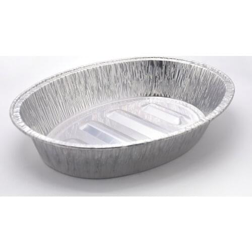 50 PCS The Aluminum Foil Turkey Dish Extra Large Oval Aluminum Foil Turkey Plate For Party Restaurant