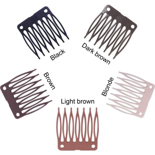 50Pcs/Lot Wig Accessories,Hair Wig Plastic Combs and Clips For Wig Cap,Black Color Combs For Making Wig