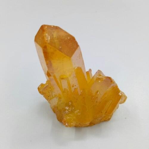 54g plating orange aura angel crystal cluster reiki natural orange quartz crystal stone cluster healing Free shipping