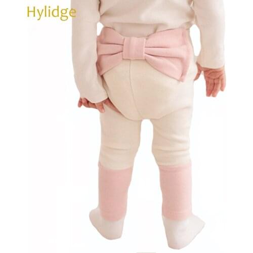 Hylidge Spring Autumn Baby Girl Leggings Pants Cute Bow Infant Girl Leggings Large PP Girls Leggings Cotton Pantyhose 2019