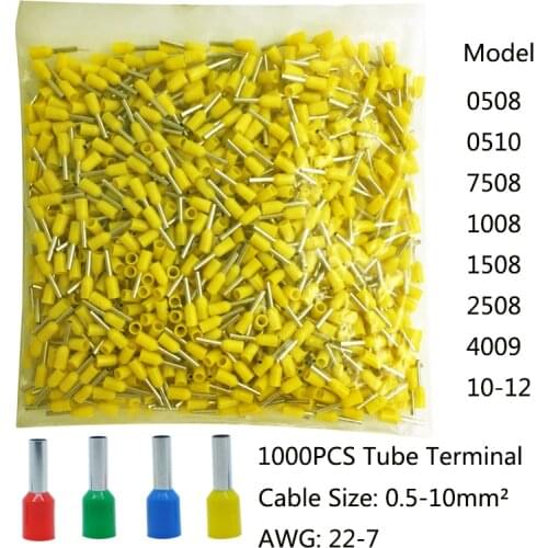 1000pcs/pack Various specifications insulated bushings tube Terminal block cable electrical crimp terminator cable connector