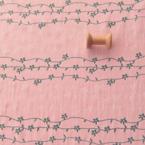 Quality polyester cotton tissu Orange pink green flower branch flower wall fabric Garment, shirt and skirt patchwork