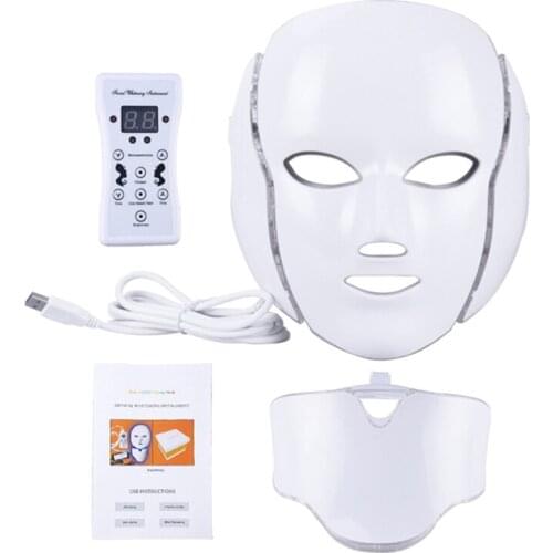 H7JC 7 Colors Light Beauty Photon LED Facial Mask Therapy Skin Care Rejuvenation Wrinkle Acne Removal Face Spa