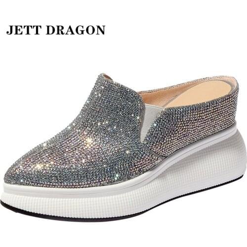 JETT DRAGON 2021 Womens Wedges Sneakers Vulcanize Shoes Sequins Shake Shoes Fashion Girls Sport Shoes Woman Sneakers Shoes 39