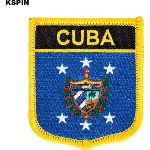 Cuba Flag Embroidery Patches Iron on Saw on Transfer patches Sewing Applications for Clothes in Home&Garden