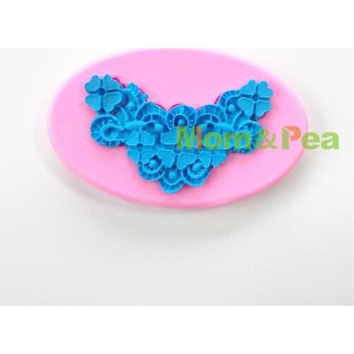 Mom&Pea 0698 Free Shipping Heart Swag Shaped Silicone Mold Cake Decoration Fondant Cake 3D Mold