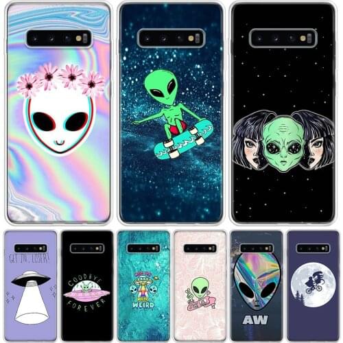 Alien Believe UFO ET cute Phone Case For Samsung Galaxy S10 S21 S20 FE Ultra Note 10 9 8 S9 S8 S7 Plus Lite Pro + J4 J6 Coque Ca