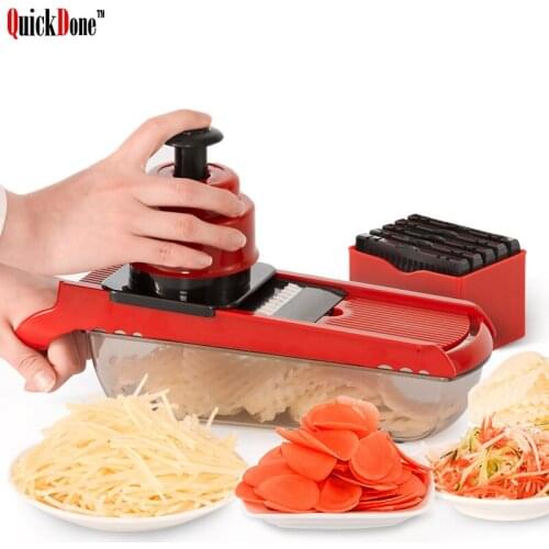 QuickDone Multifunctional Slicers Vegetable Grater With Six Blades Potato Carrot Onion Fruit Mandoline Shredder Tools AKC6185
