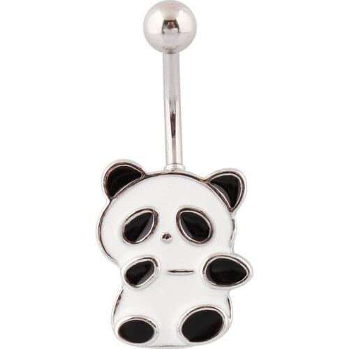 Fashion Sexy Cute Panda Dangle Belly Rings for Women Body Piecing Jewelry
