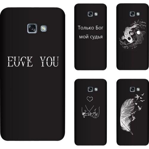 Soft Silicone TPU For Samsung Galaxy A7 2017 Case Back Cover Painting Matte Phone Cases Funda