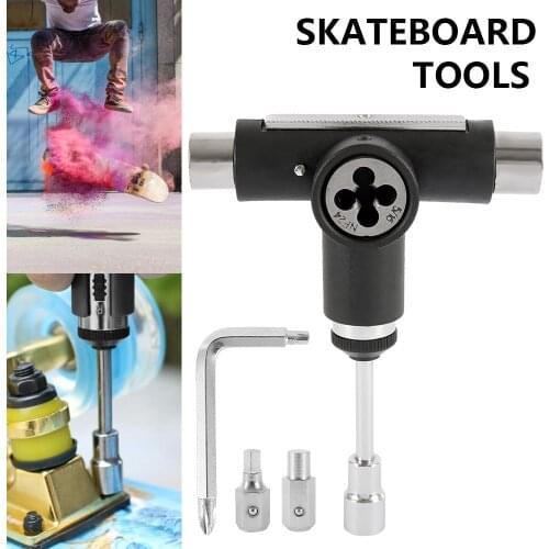 1set Skateboard Repair Tools Kit Multifunctional Wrench Skate Board T-shape Semi-automatic Roller Skate Heavy Duty Wrench