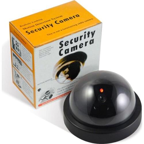 Outdoor Dome Fake Webcam Simulation Burglar Alarm Camera Indoor Surveillance Home Camera LED Light Emulate CCTV for Warning