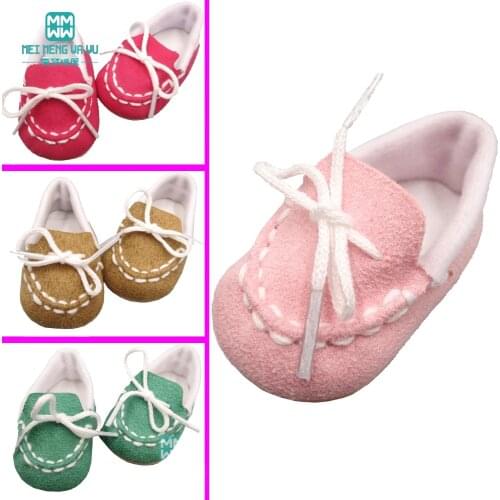 2019 NEW Baby shoes for doll fit 43cm new born dolls accessories and American doll fashion Casual shoes Pink, Khaki