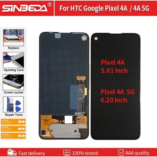 Original 5.81" For Google Pixel 4A LCD Screen Display+Touch Panel Digitizer Screen OLED For 6.2" Google Pixel 4A 5G