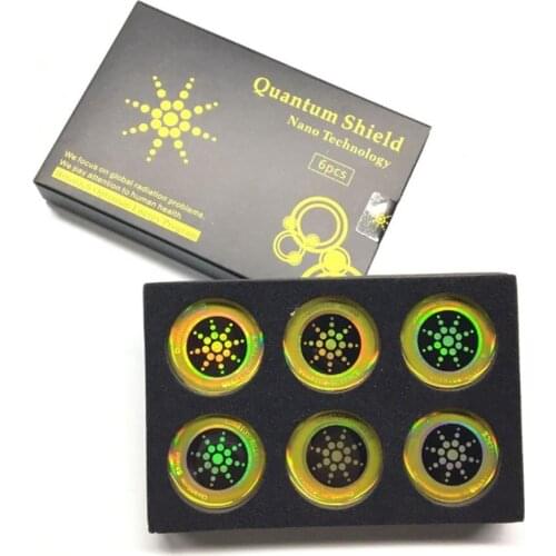 From EMF Fusion Excel Anti-radiation 6pcs Quantum Shield Sticker Mobile Phone Sticker Nano-anion Silicone Gold, Sliver