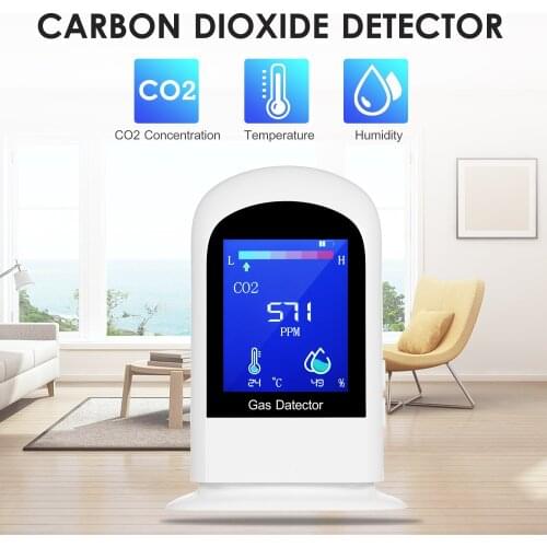 CO2 Meter medidor co2 3-in1 LCD Air Quality Monitor Rechargeable Carbon Dioxide Detector Portable Temperature & Humidity Meter
