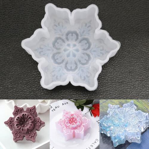 DIY Crystal Epoxy Mold Big Snowflake Resin Mold Mirror Pendant Pendant Christmas Epoxy Mold Creative Handmade Jewelry Gift
