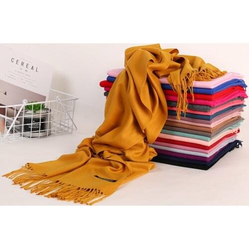 New fashion knitted autumn and winter female Korean warm solid color women girls tassel scarf wool flash scarf wild shawl