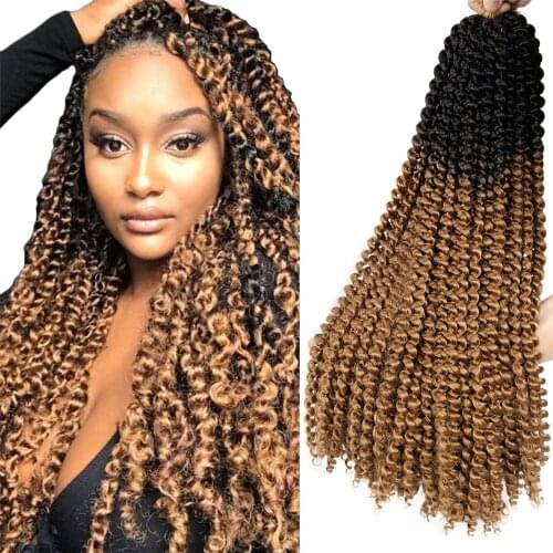 Synthetic Crochet Braids Hair Passion Twist Hair 22 Inches Bohemian Water Wave Afro Kinky Twist Ombre Braiding Hair Products