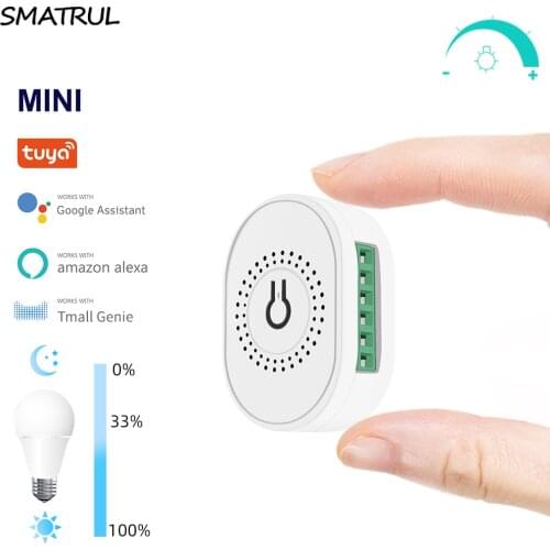 SMATRUL Tuya DIY Mini WiFi Smart Dimmer Switch Light Module EU 220v 110v Dimmable Lamp Reset Touch On Off For Alexa Google Home