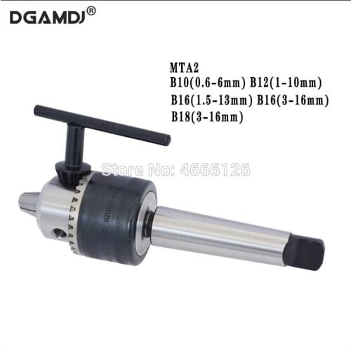 Precision Morse Taper Flat Tail MTA2-B10 B12 B16 B18 Wrench Drill Chuck 0.6-6mm 3-16mm 1-13mm 1-10MM Light Cone Milling Cutter